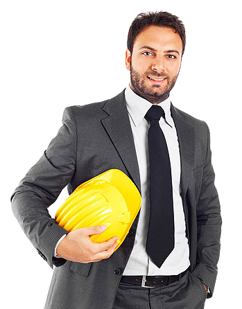 a engineer holding helmet in his hand