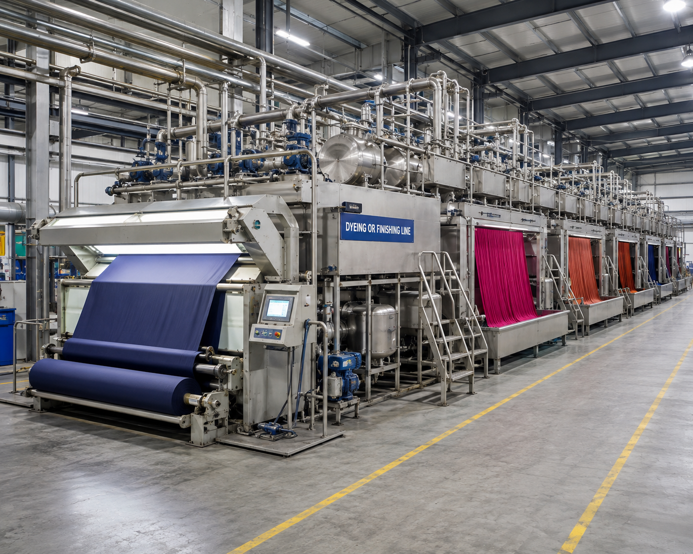Textile dyeing and finishing production line